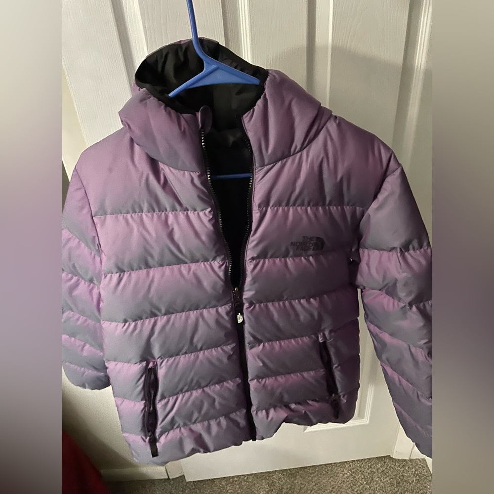 Youth Girls XL - reversible north face coat
